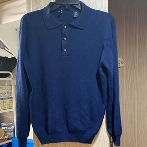 Navy blue polo style sweater